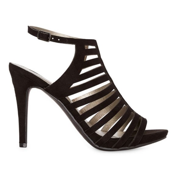 Worthington Women's Loomer Open Toe Black Heels - Picture 2 of 4